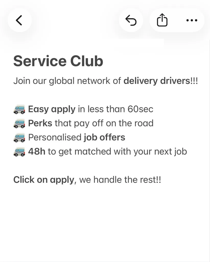 Service Club Ad